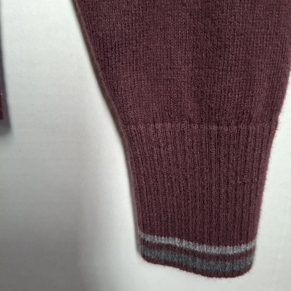 Banana Republic‎ Sweater Men's Large Burgundy Cashmere Blend V Neck Academia